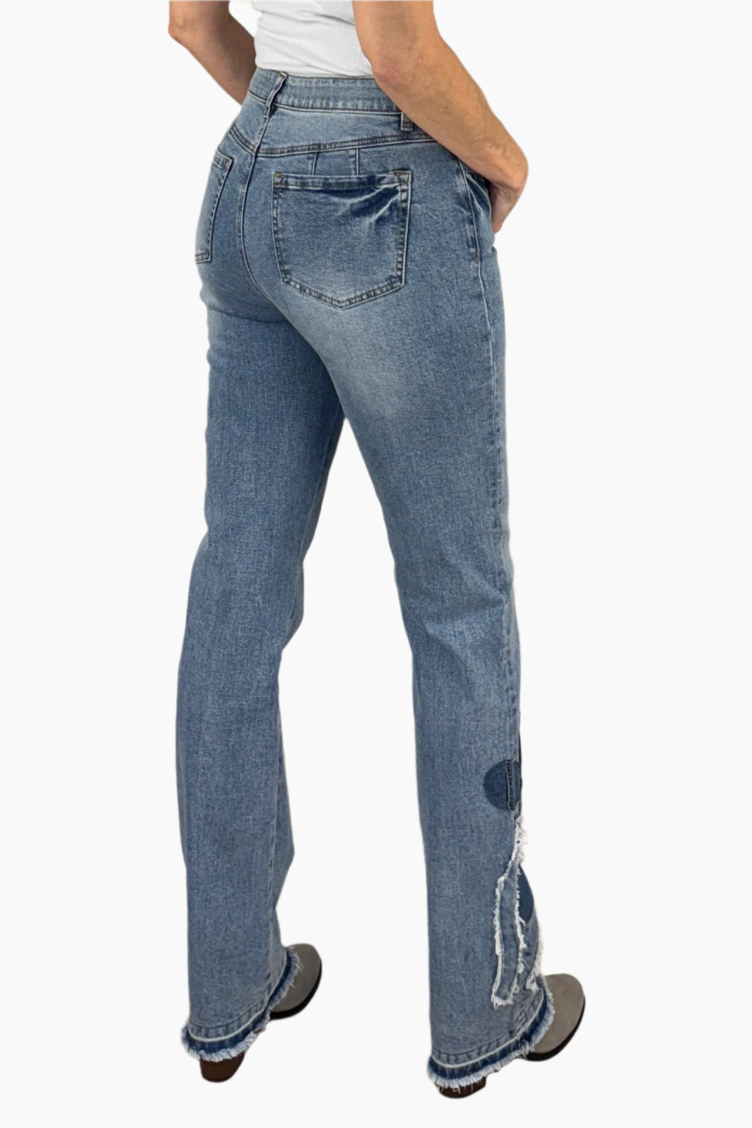 Boho Floral Applique Jean - Final Sale