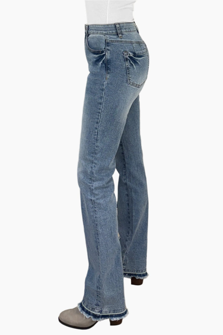 Boho Floral Applique Jean - Final Sale