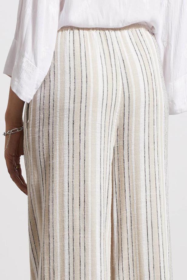 Striped Drawstring Linen Pant