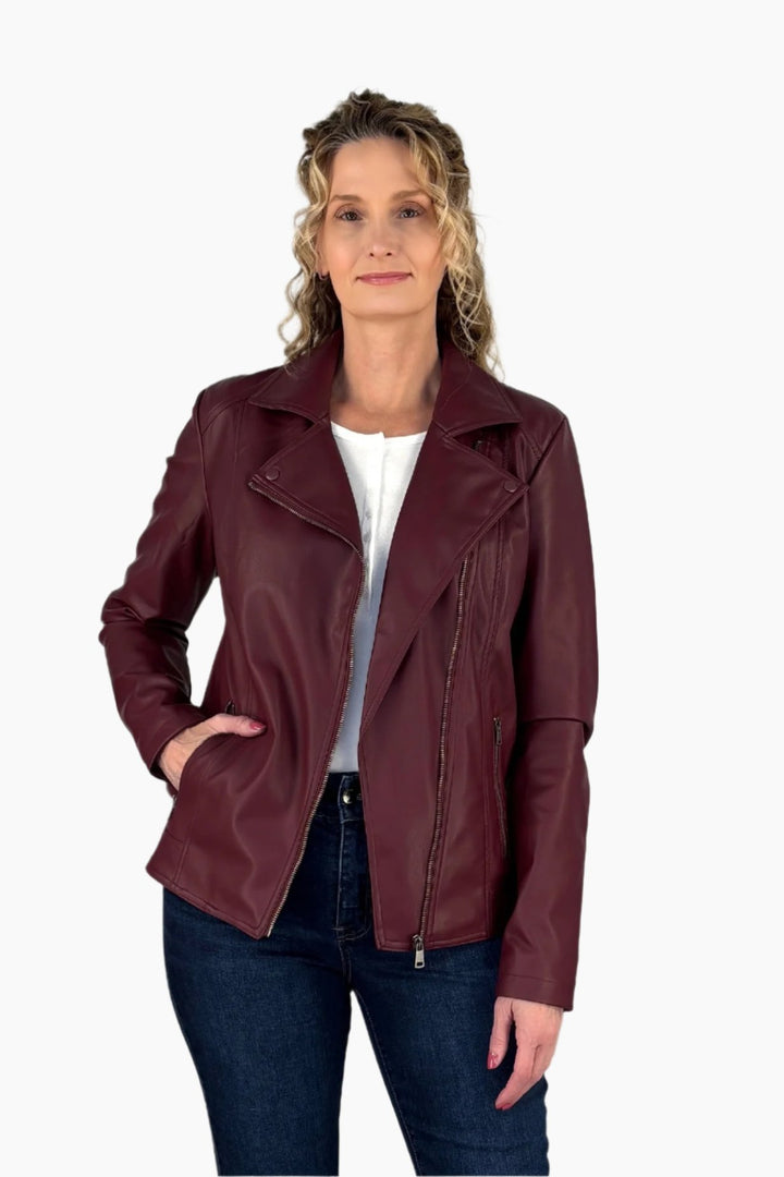 Vegan Leather Biker Jacket - Final Sale