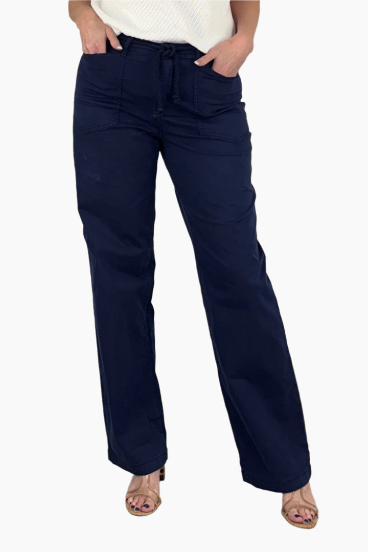 Nautical Wide Leg Twill Pant - Final Sale