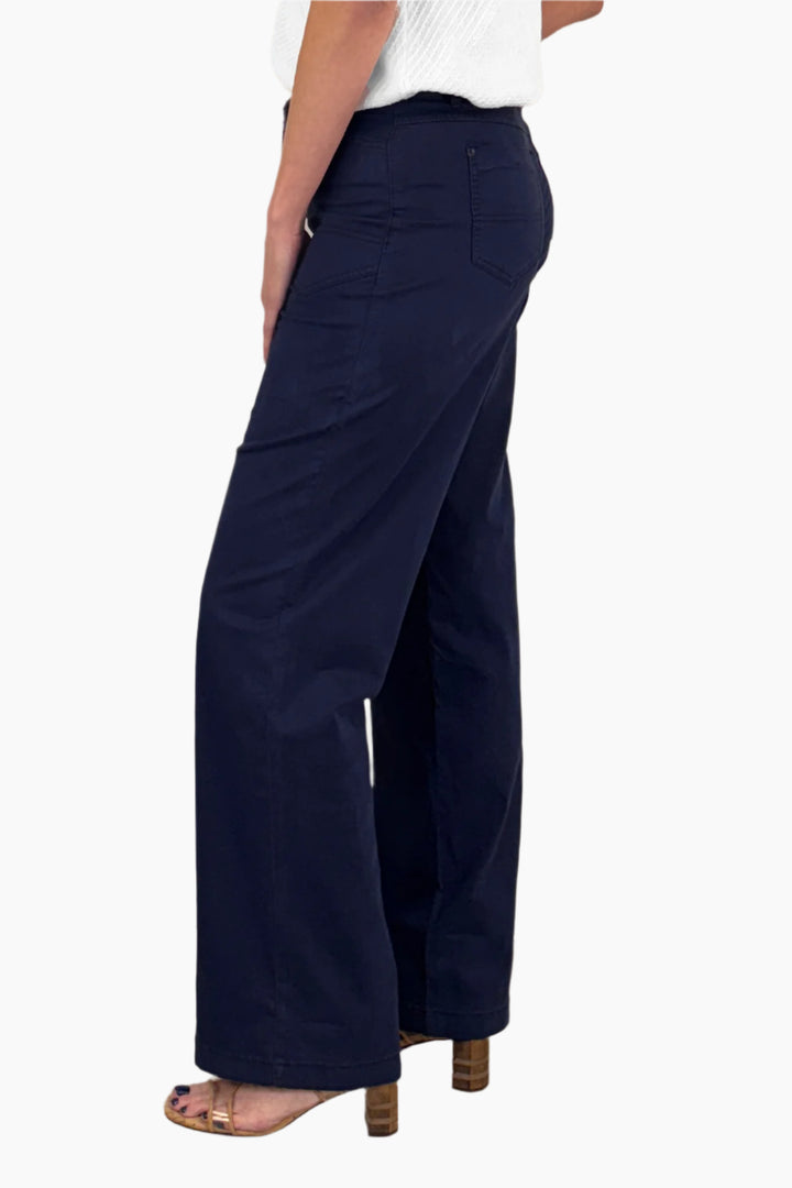Nautical Wide Leg Twill Pant - Final Sale