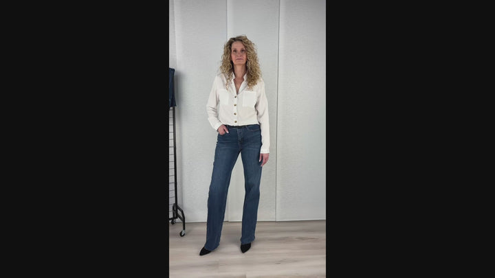 Sophia Contrast Wide Leg Jean