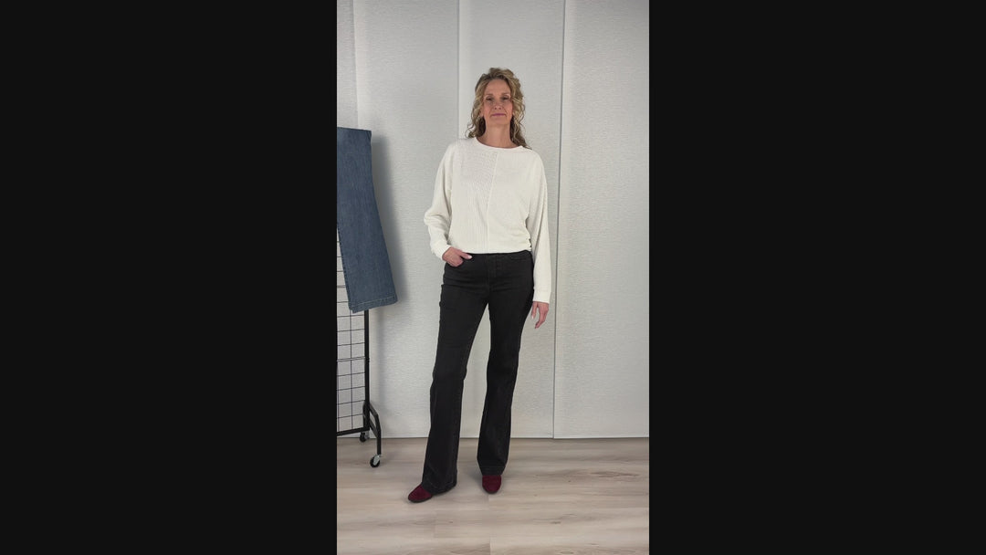 Audrey Wide Leg Jean Stone Black