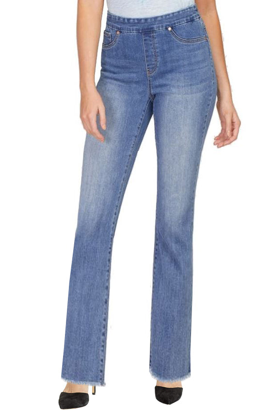 Fray Hem Straight Leg Jean - Final Sale