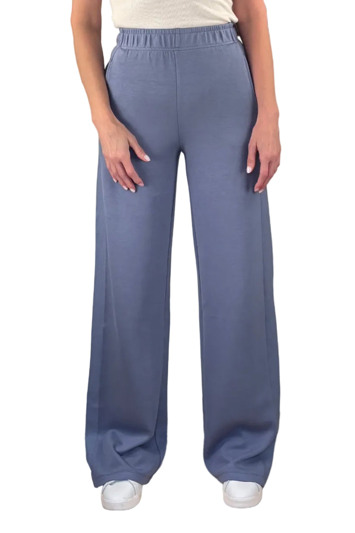 Luxe Wide Leg Tall Sweatpant Dusty Blue