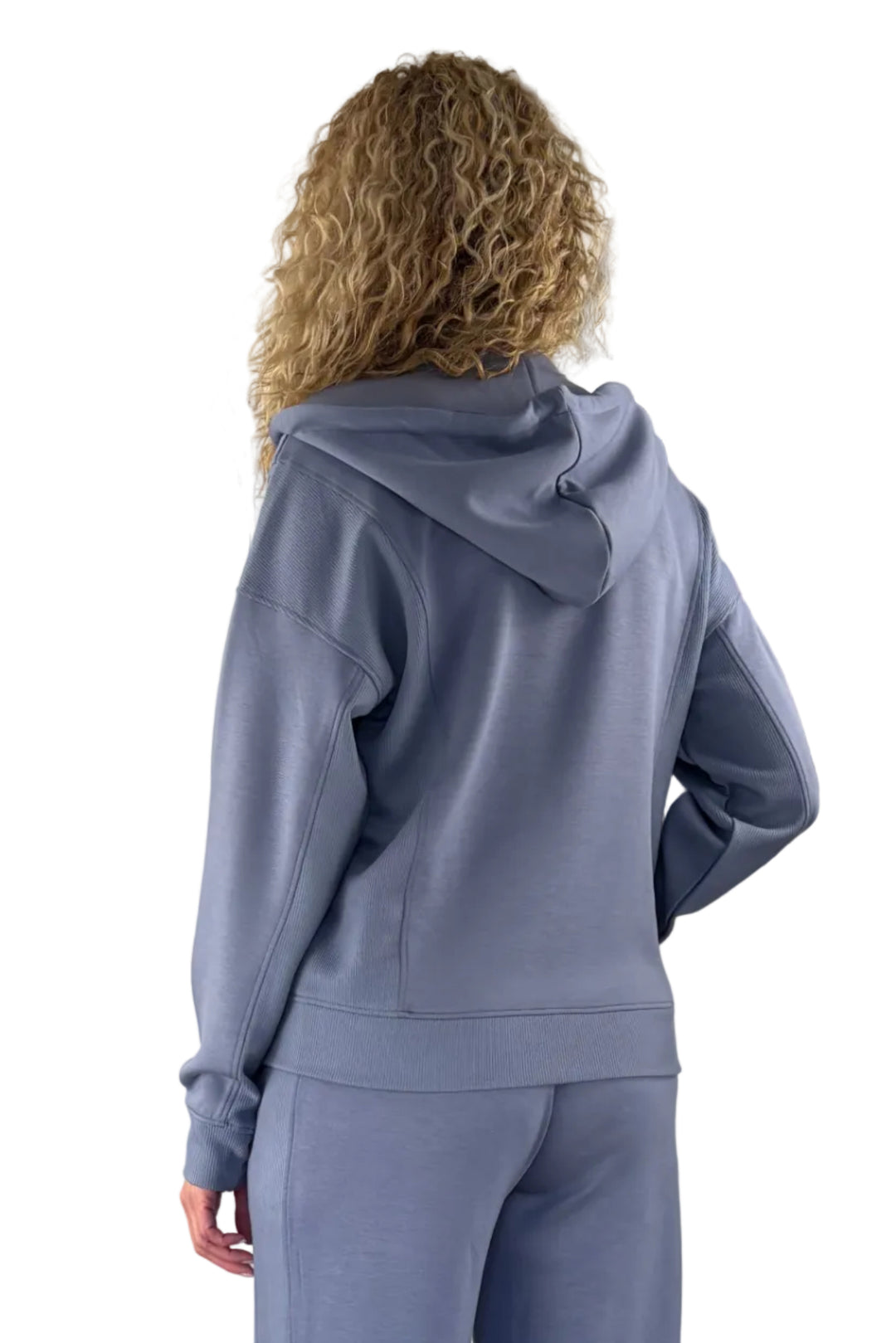 Luxe Zip Tall Hoodie Dusty Blue