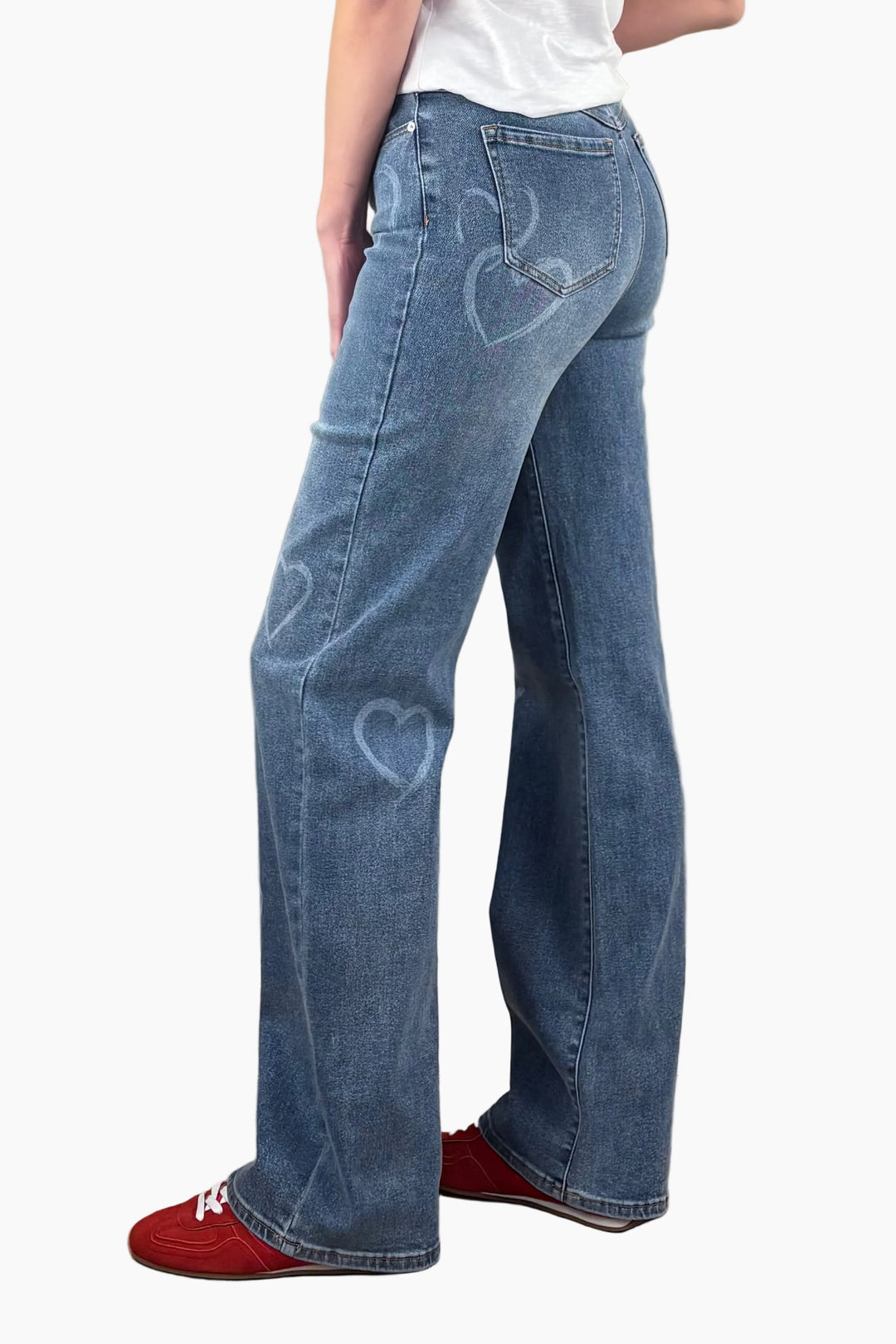 Heart Print Tall Straight Leg Jean