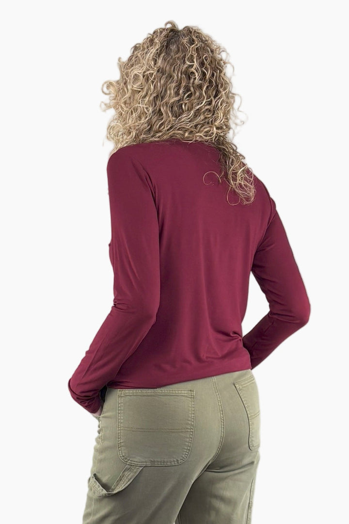 Bamboo Tall Long Sleeve V-neck Tee