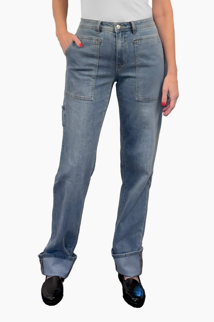 Audrey Tall Carpenter Jean Misty Blue
