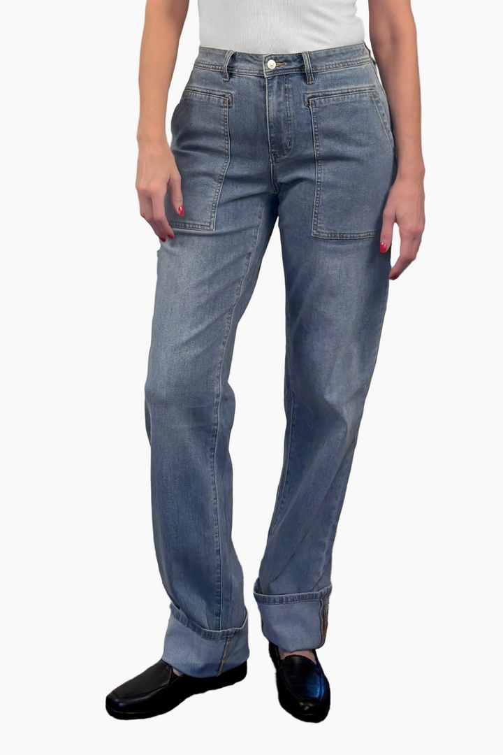 Audrey Tall Carpenter Jean Misty Blue