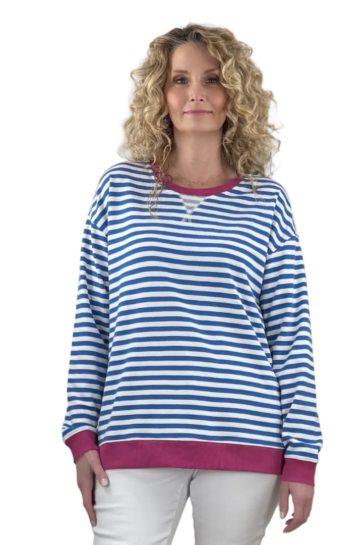 Luxe French Terry Striped Tall Sweatshirt