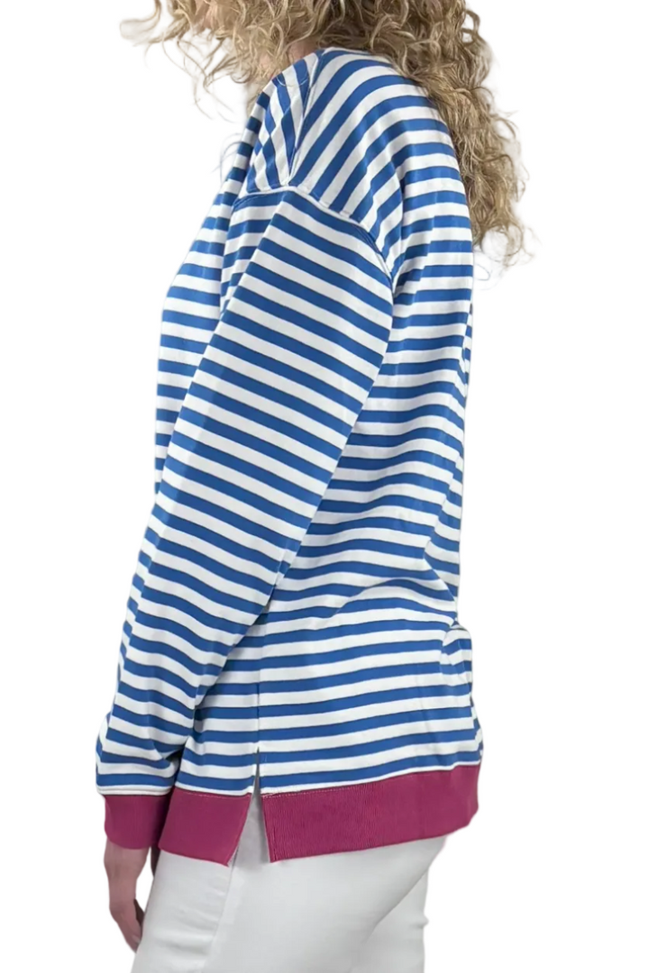 Luxe French Terry Striped Tall Sweatshirt