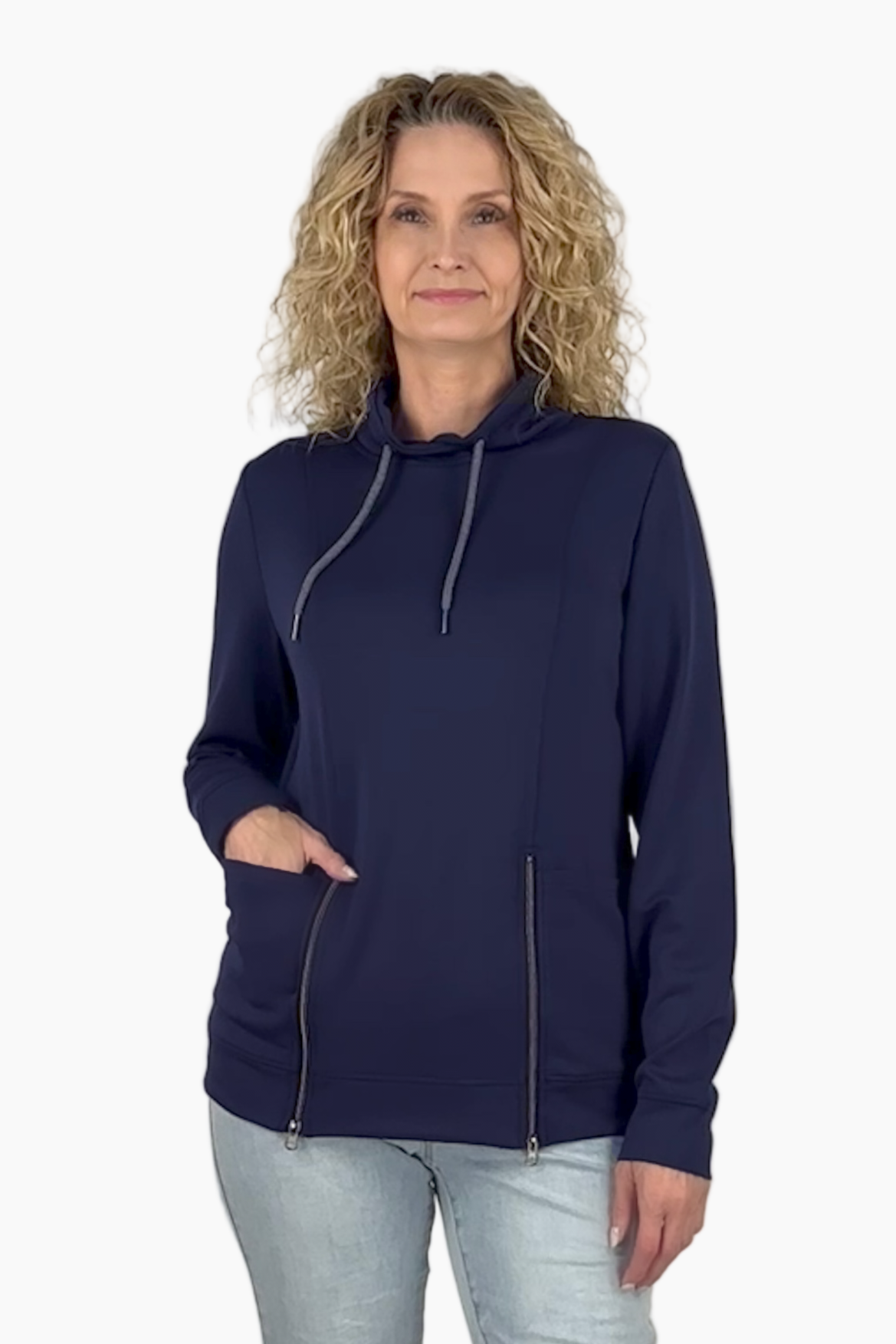 Simply Tall Womens Clothing - Funnel Neck Tall Sweatshirt