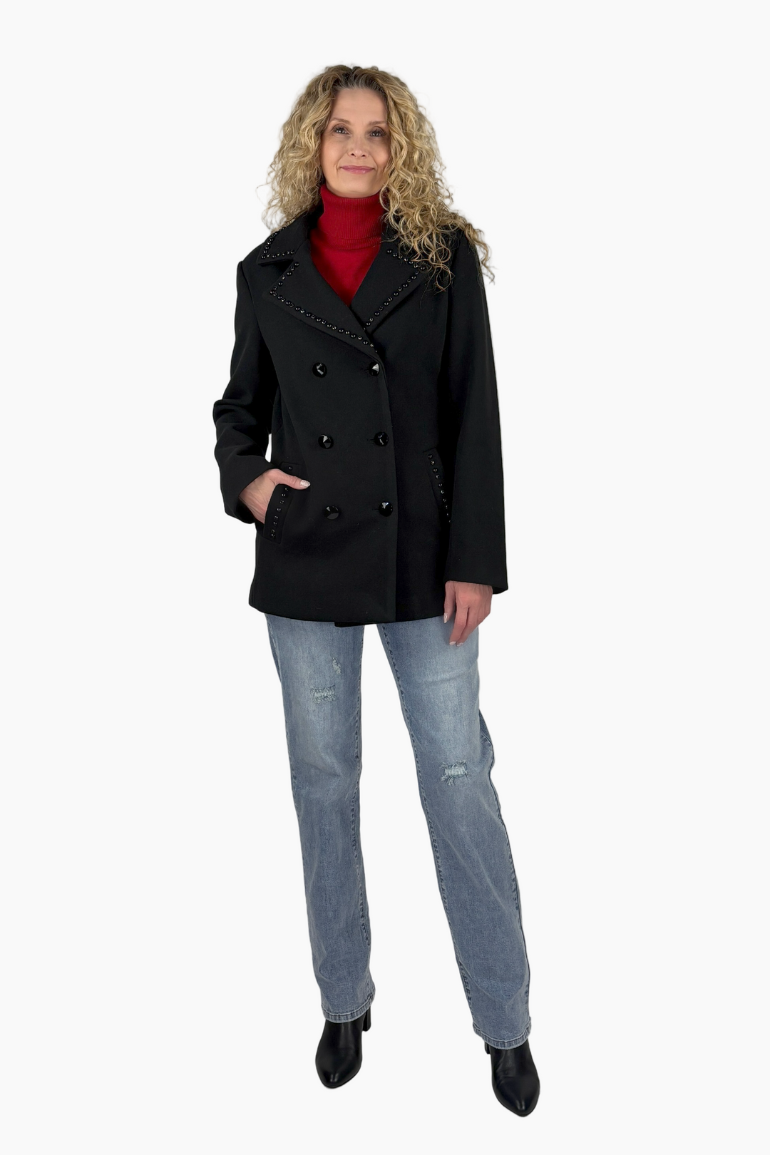 Embellished Tall Peacoat