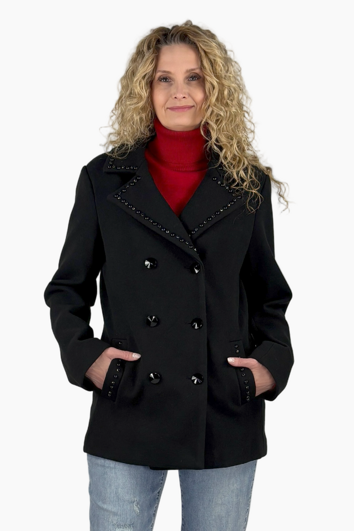 Embellished Tall Peacoat