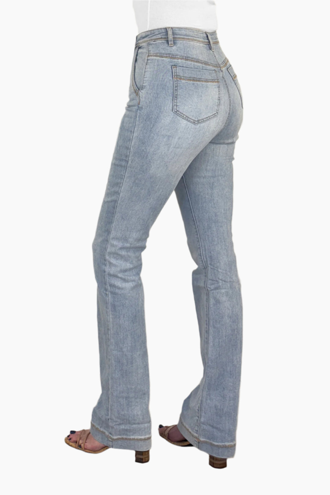 Brooke Button Fly Tall Microflare Jean