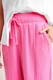 Two-Way Cotton Gauze Pant Pink
