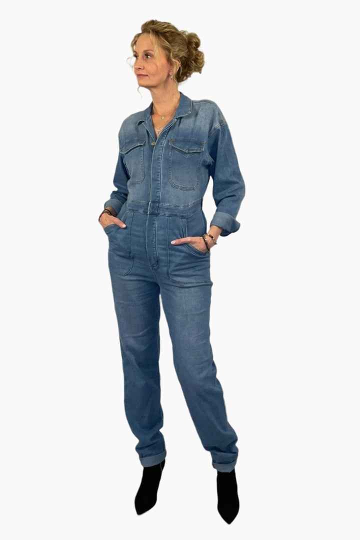 Rosie Tall Denim Jumpsuit