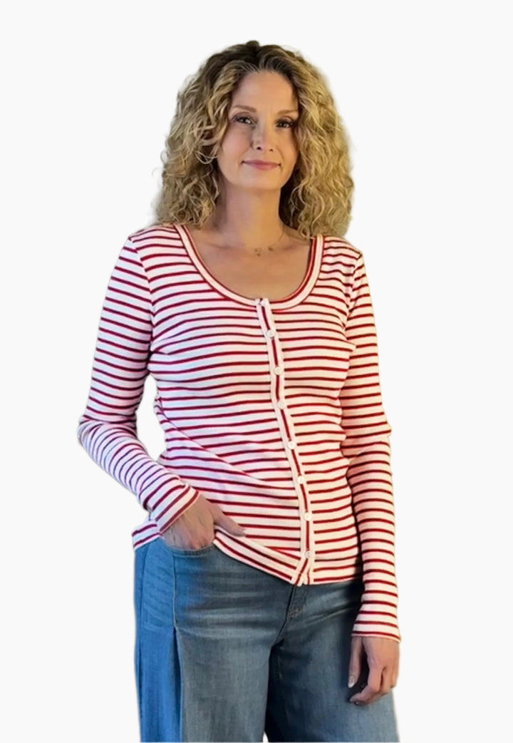Zoey Ribbed Cardi Top