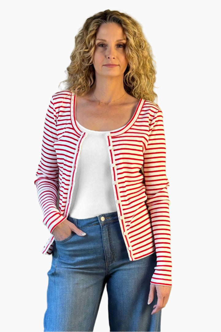 Zoey Ribbed Cardi Top