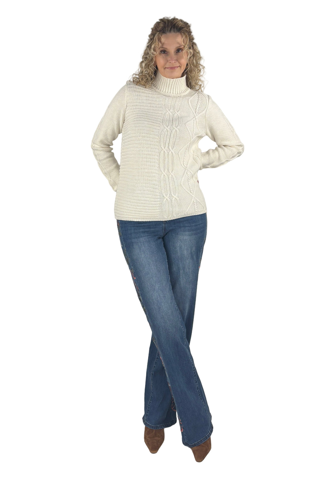 Pure Cotton Mock Neck Sweater