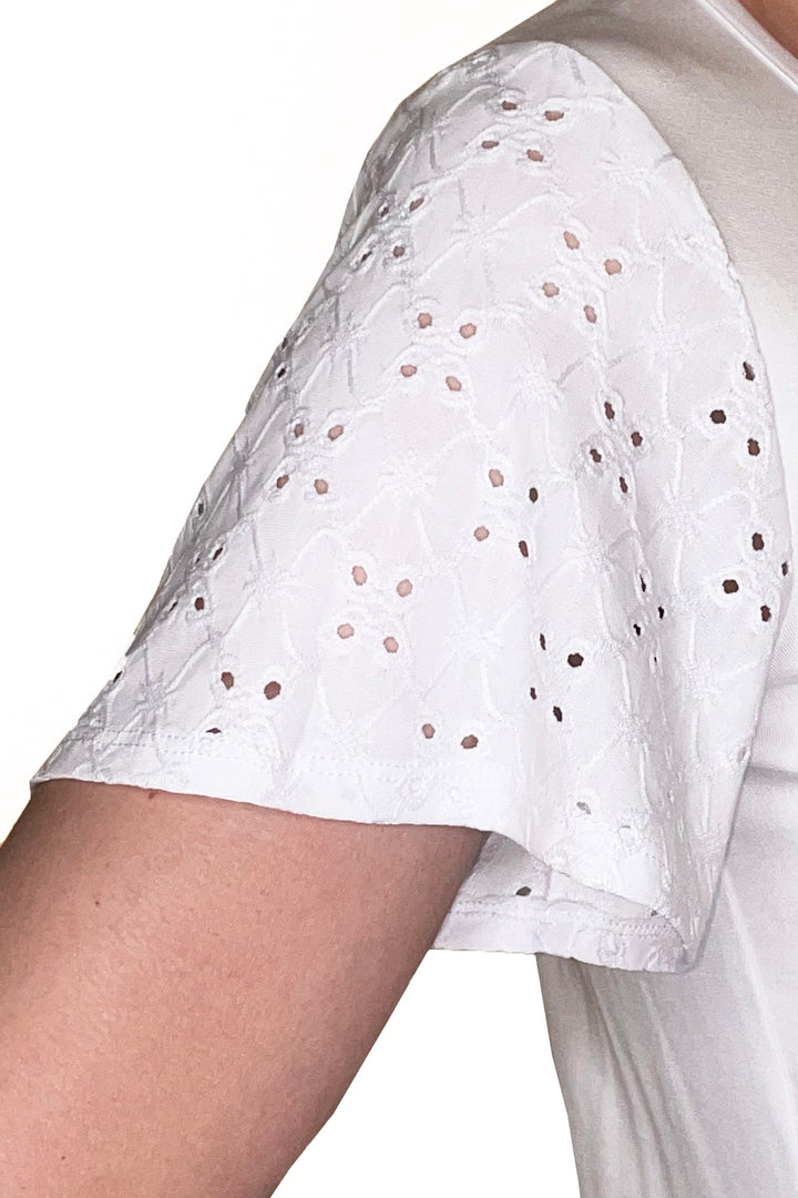 Eyelet Sleeve Tee