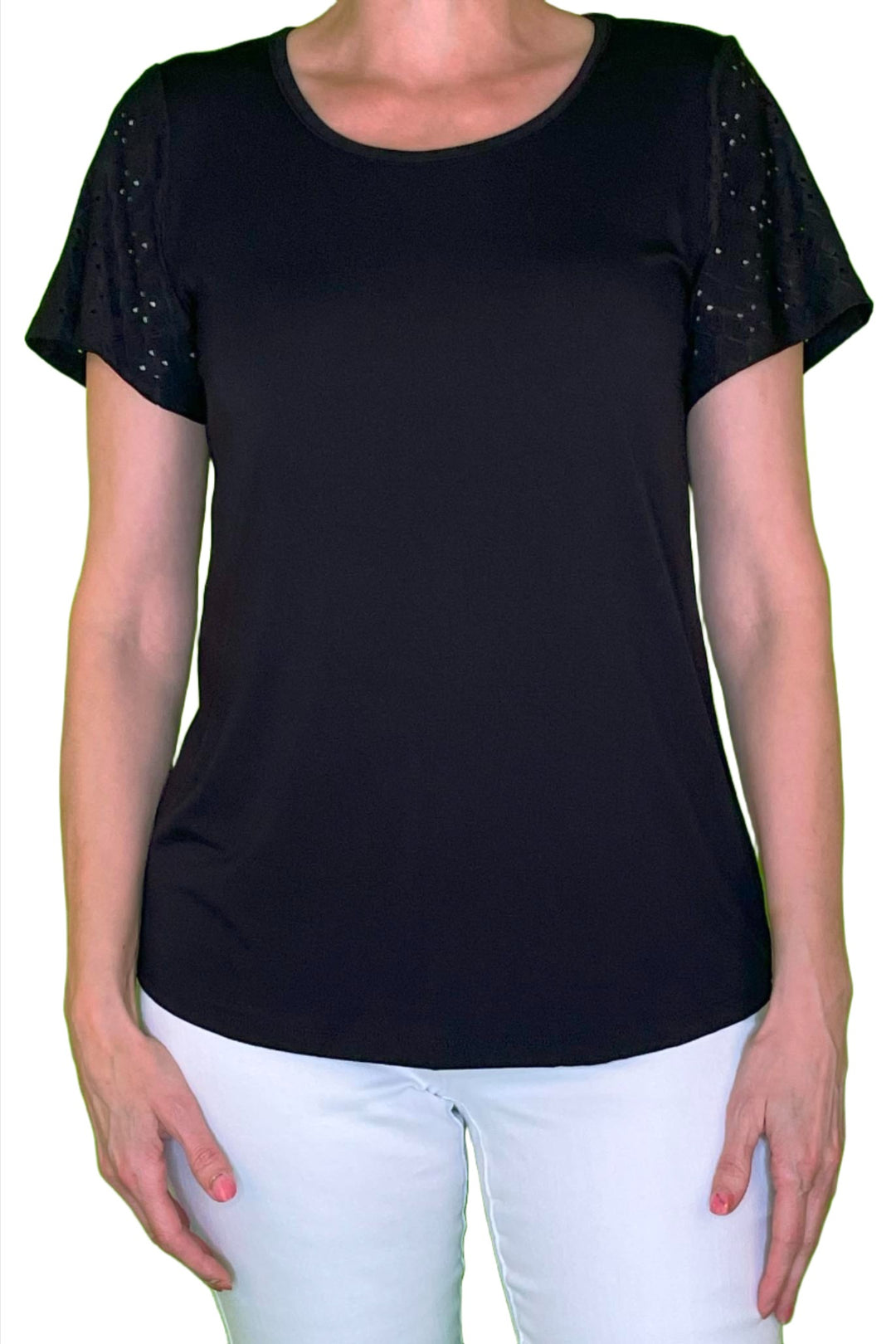 Eyelet Sleeve Tee