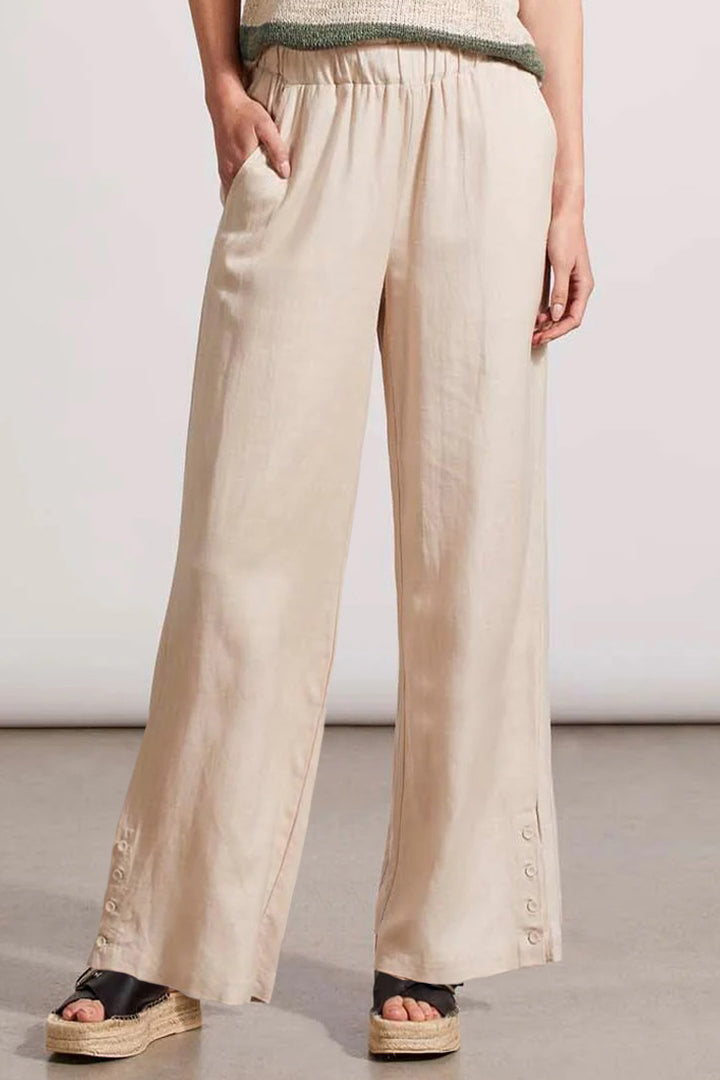 Linen Pant with Button Detail - Final Sale