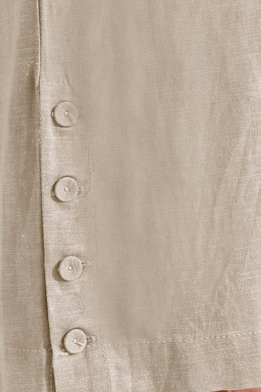 Linen Pant with Button Detail - Final Sale