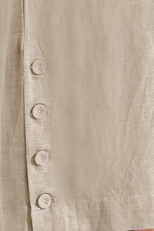 Linen Pant with Button Detail