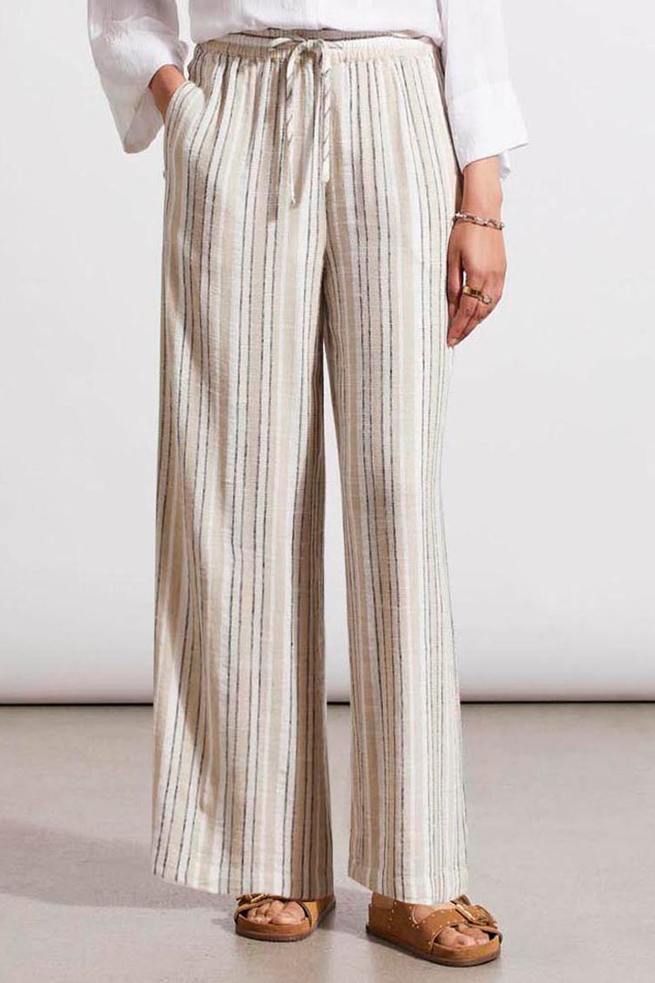 Striped Drawstring Tall Linen Pant