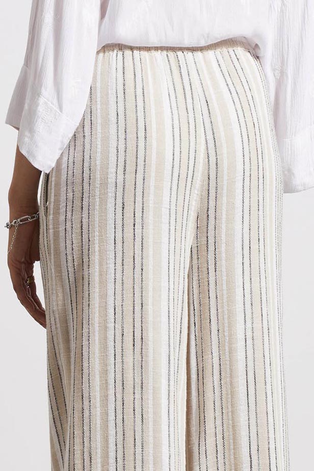 Striped Drawstring Tall Linen Pant