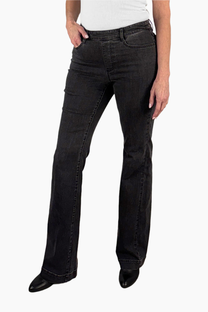 Audrey Wide Leg Jean Stone Black
