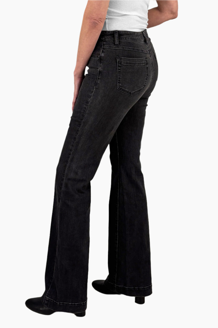Audrey Wide Leg Jean Stone Black