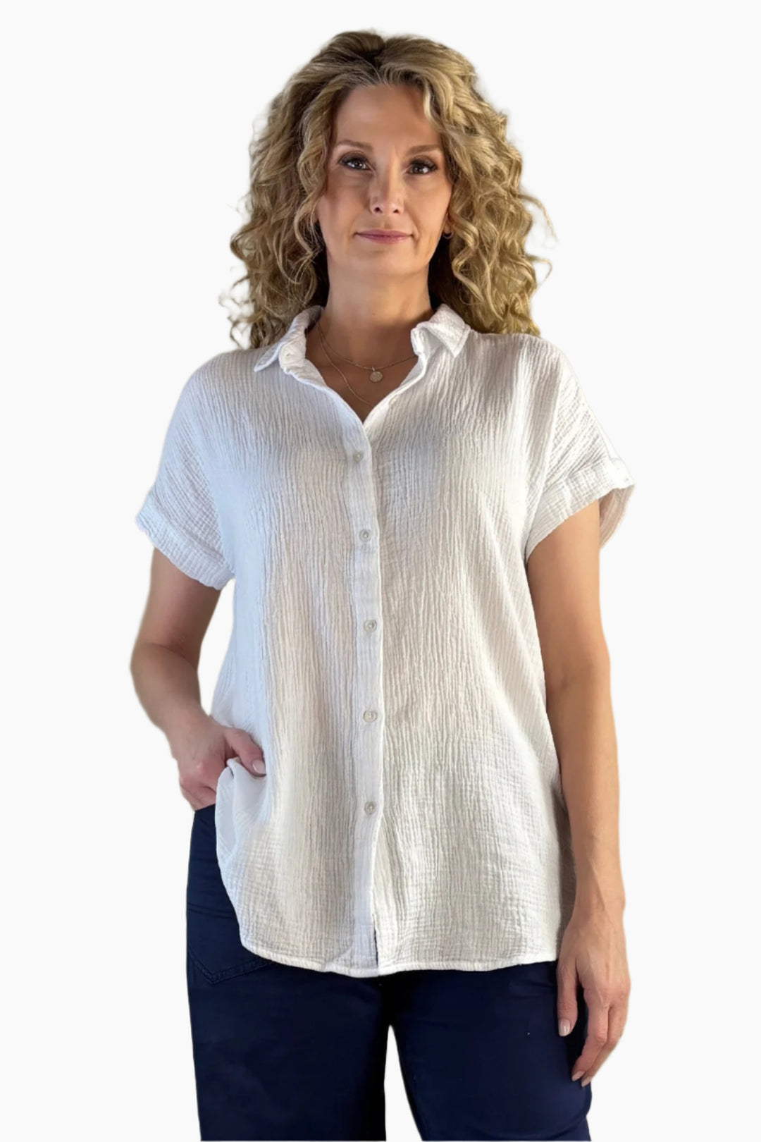 Oversized Cotton Gauze Camp Shirt