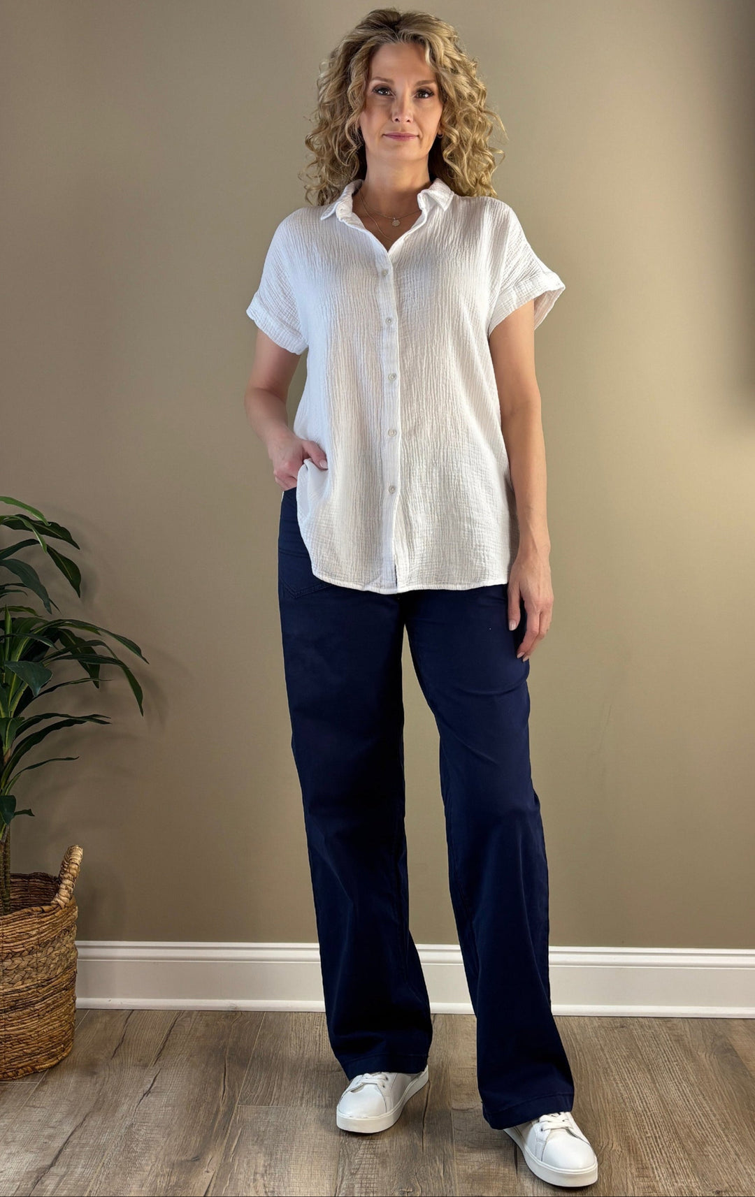 Oversized Cotton Gauze Camp Shirt