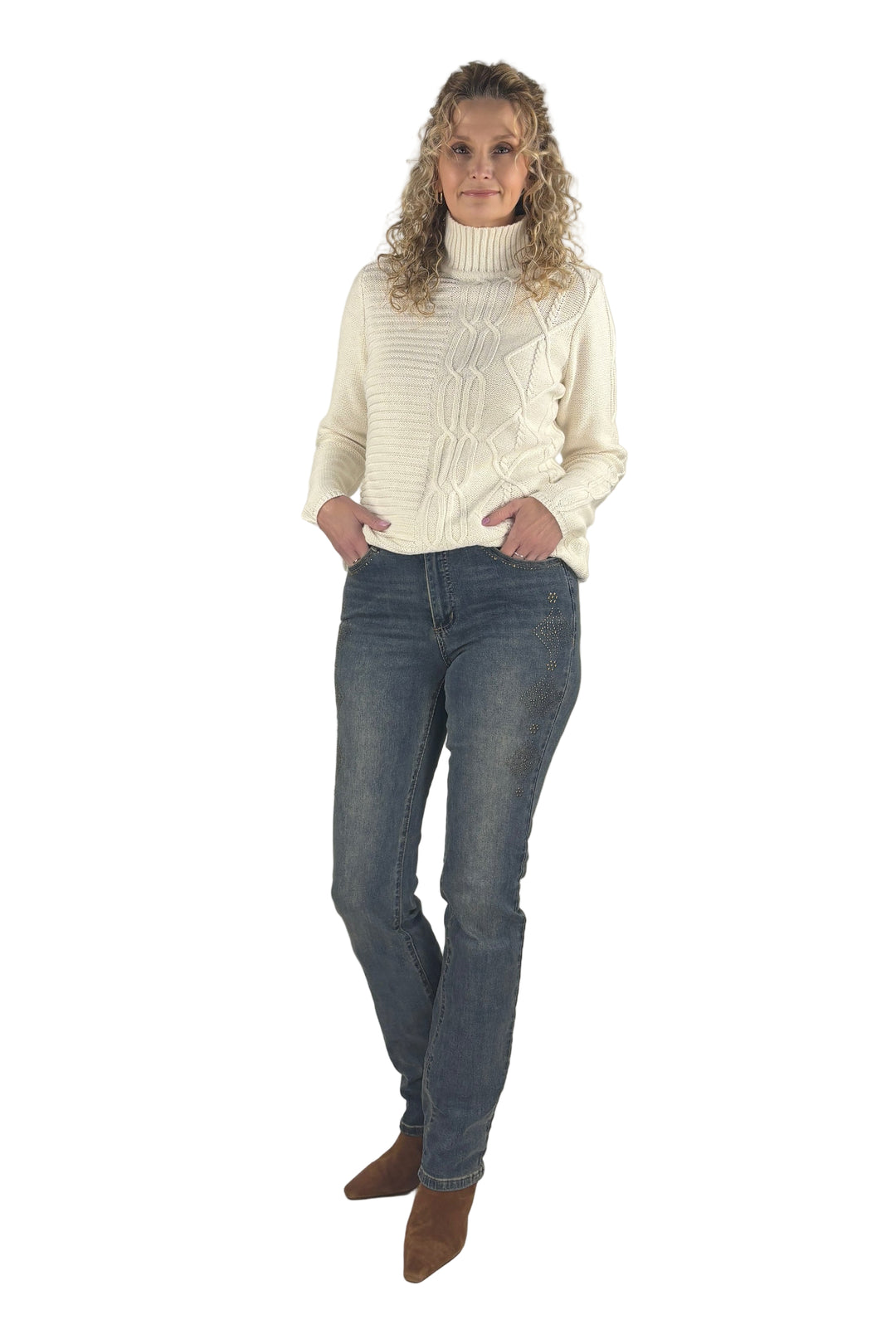 Stud Accent Tall Straight Leg Jean