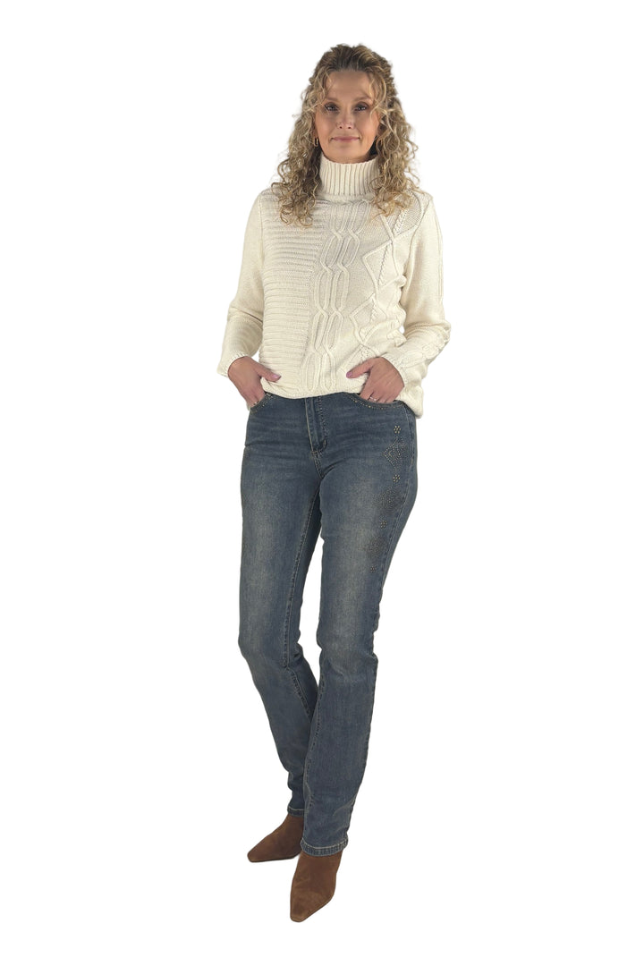 Stud Accent Tall Straight Leg Jean