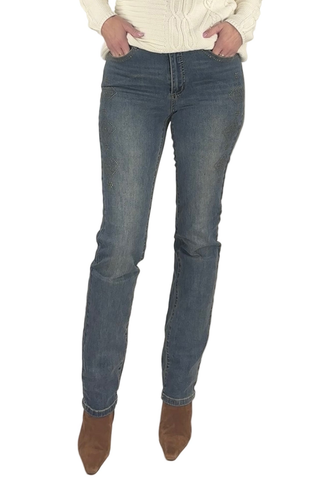 Stud Accent Tall Straight Leg Jean