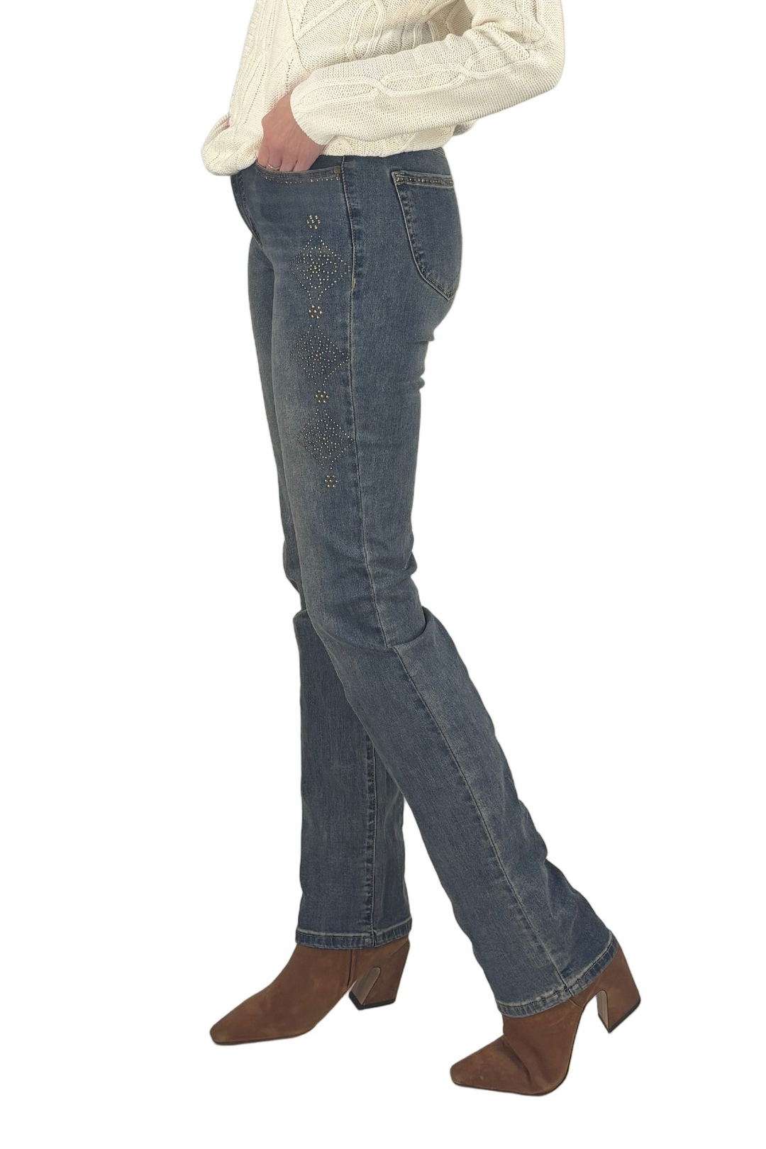 Stud Accent Tall Straight Leg Jean