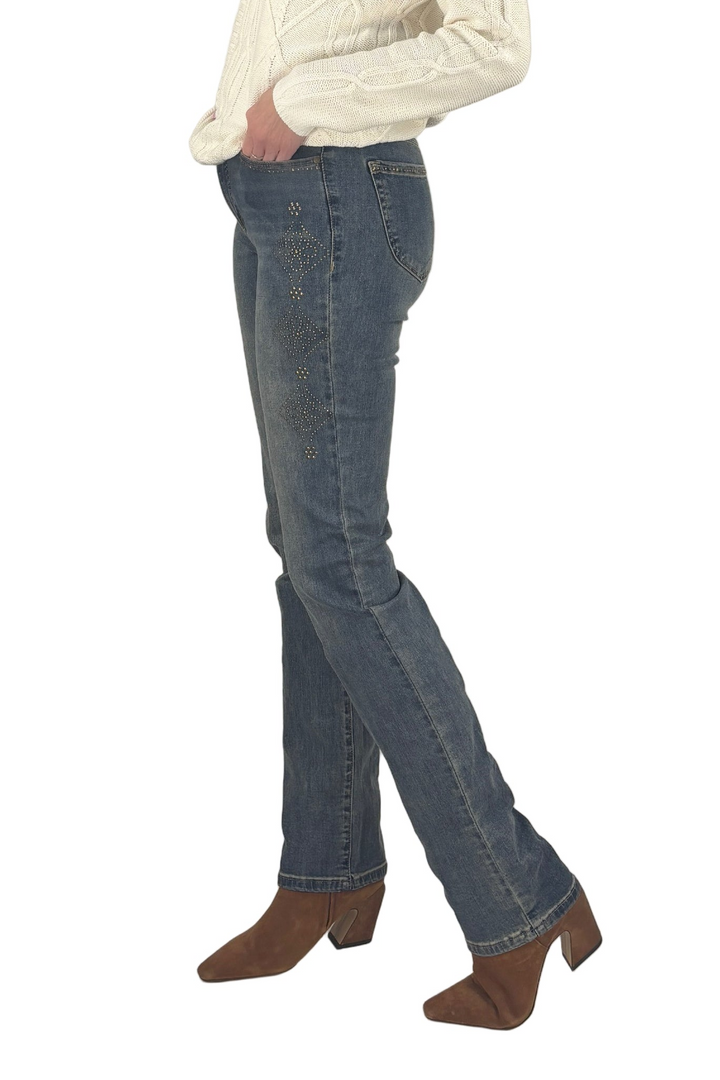 Stud Accent Tall Straight Leg Jean
