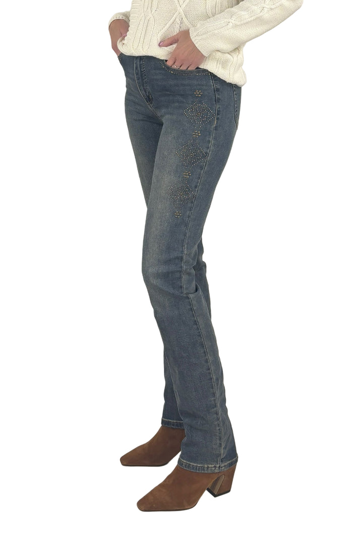 Stud Accent Tall Straight Leg Jean