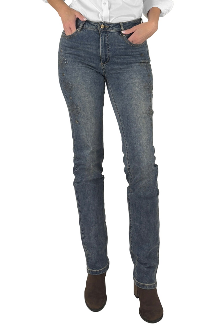 Stud Accent Tall Straight Leg Jean