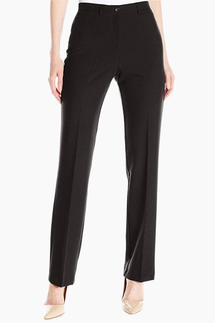 Comfort Waist Straight Leg Pant Black