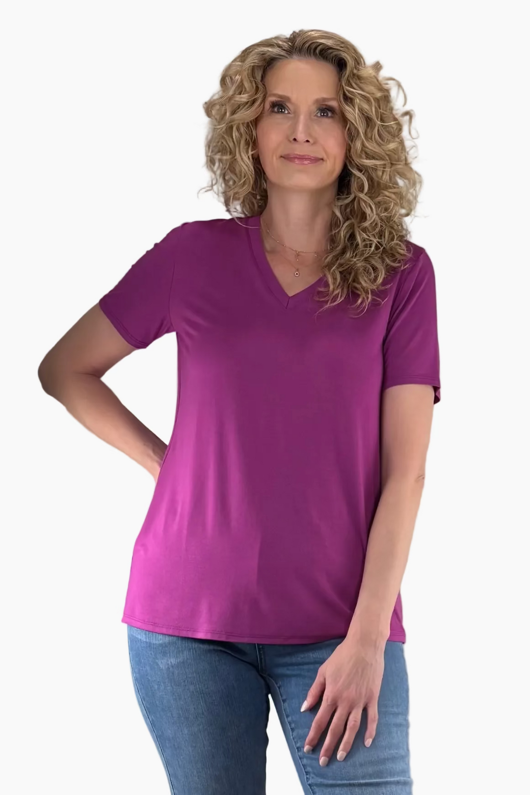 Bamboo Short Sleeve V-Neck Tall Tee