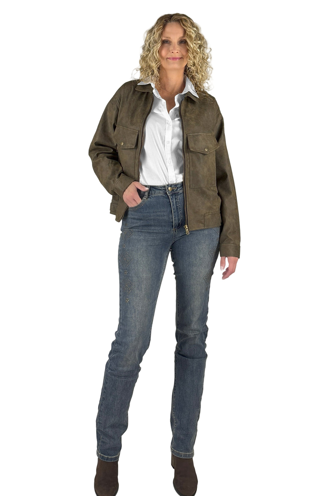 Charlie Tall Vintage Vegan Leather Jacket
