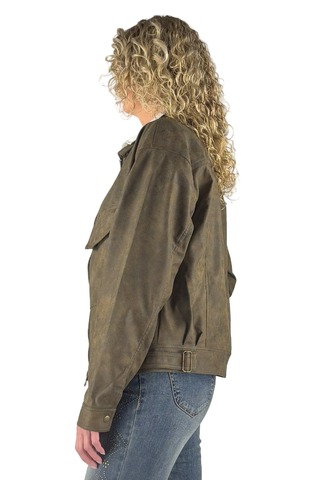 Charlie Tall Vintage Vegan Leather Jacket