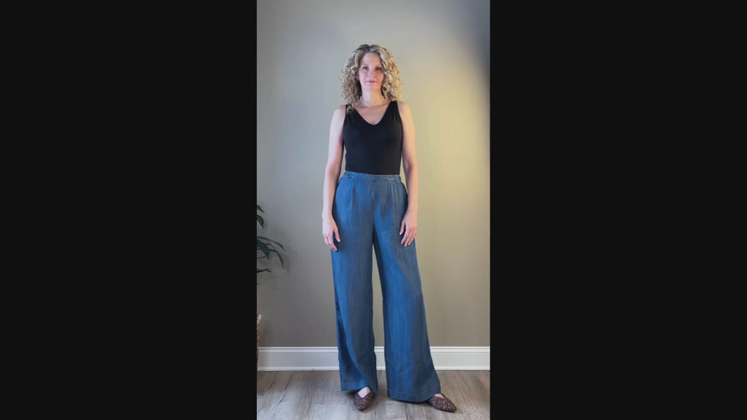 Textured Chambray Pant