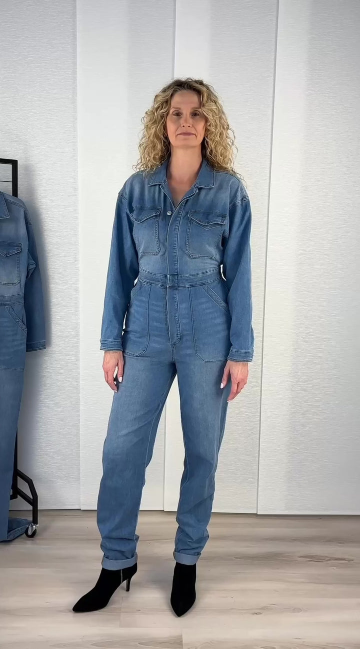 Rosie Tall Denim Jumpsuit